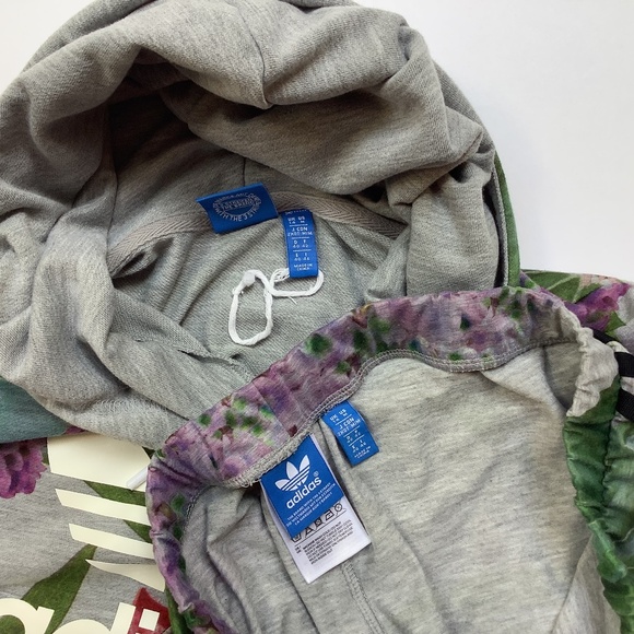 Adidas Original Floral Training Set Hoodie Leggings M Medium - Picture 15 of 16